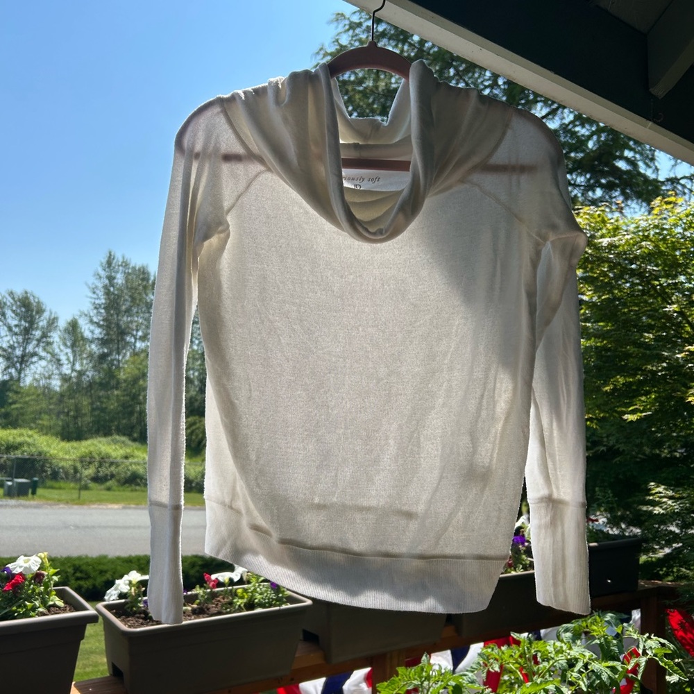 White Off the Shoulder or Cowl Neck Sweater